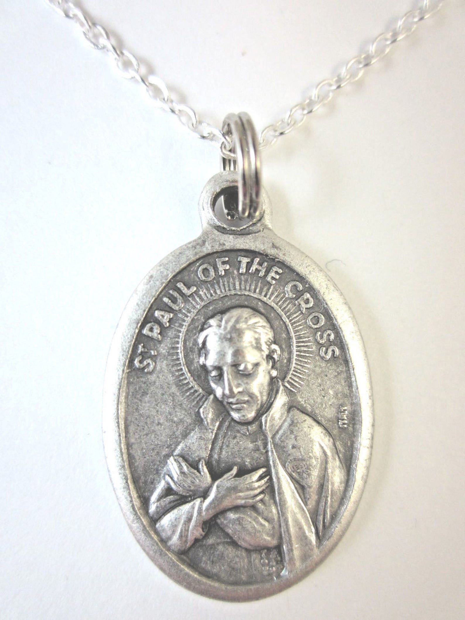 St Paul of the Cross Medal Italy Pendant Necklace Ladies 20" Chain W ...