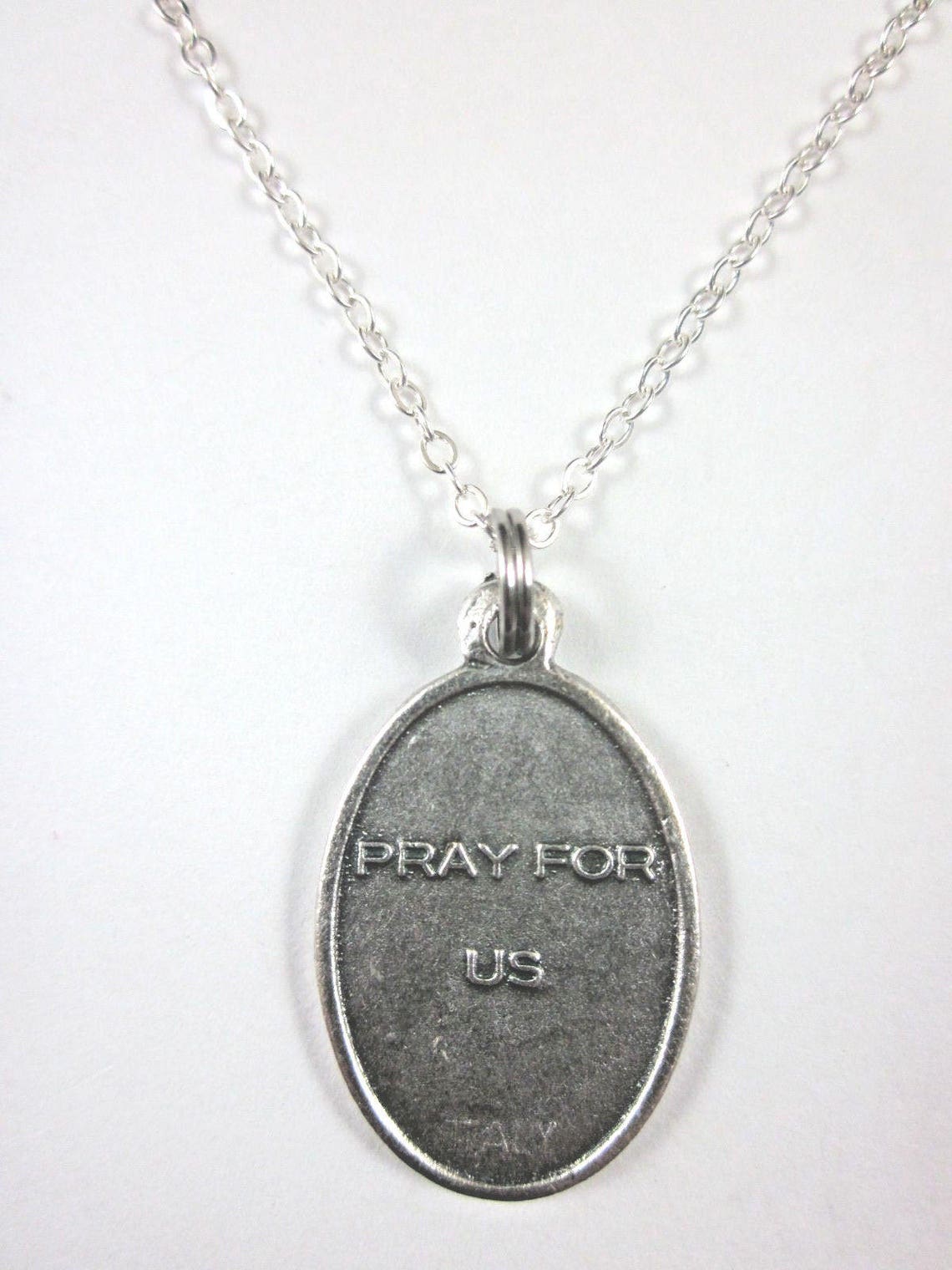 St George Medal Italy Pendant Necklace Ladies 20" Chain Gift Box ...