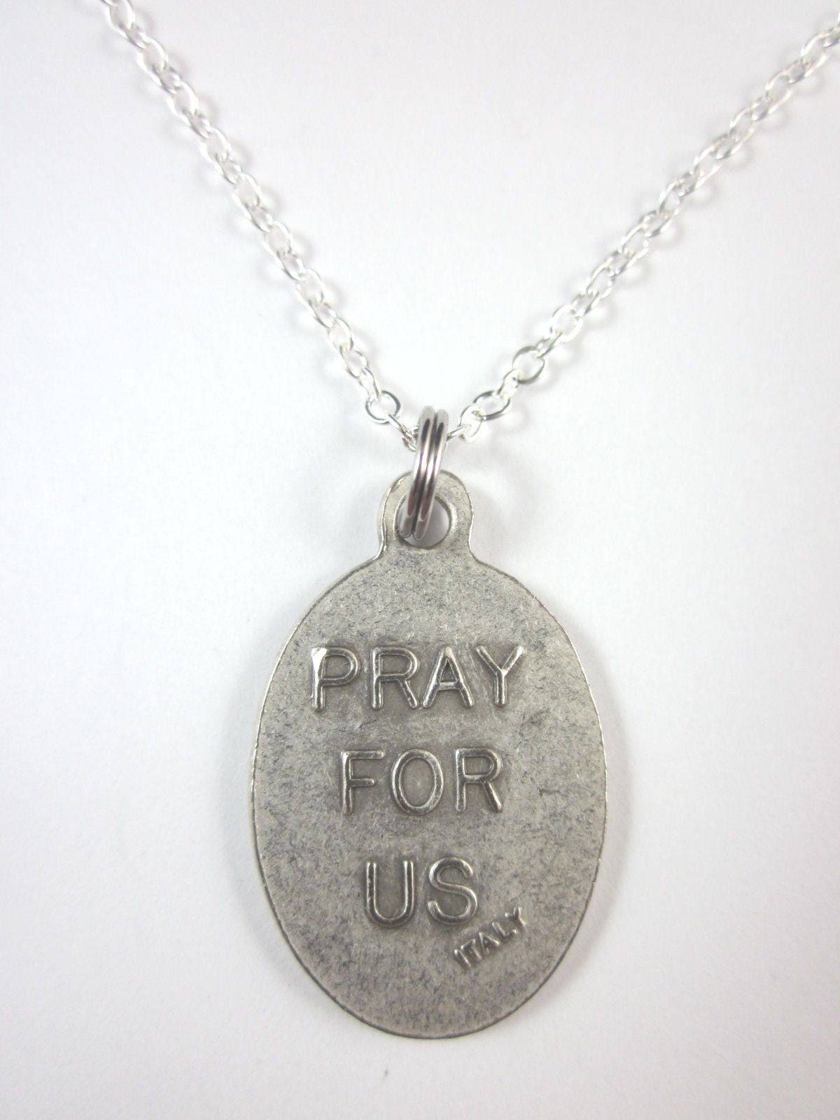 St Vincent De Paul Medal Italy Pendant Necklace Ladies 20" Chain Gift ...