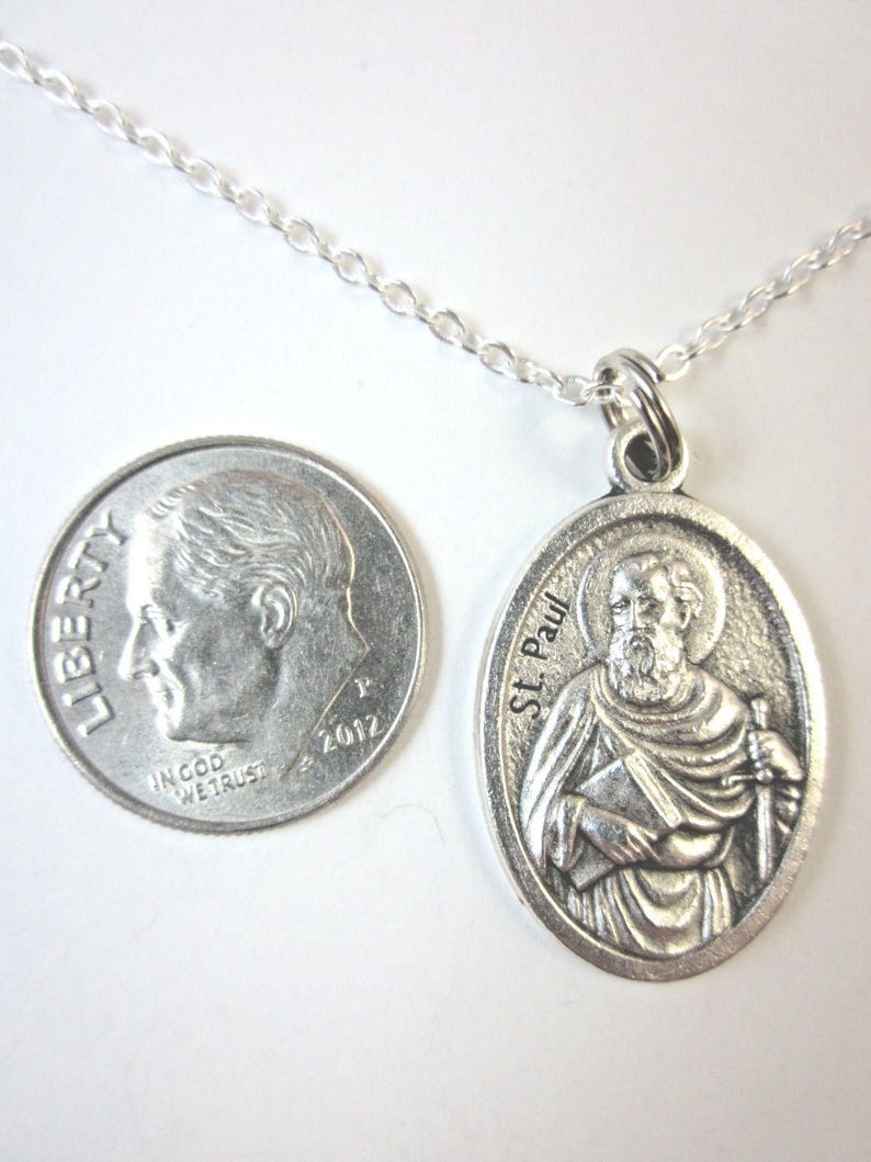 St Paul the Apostle Medal Italy Pendant Necklace Ladies 20" Chain Gift ...