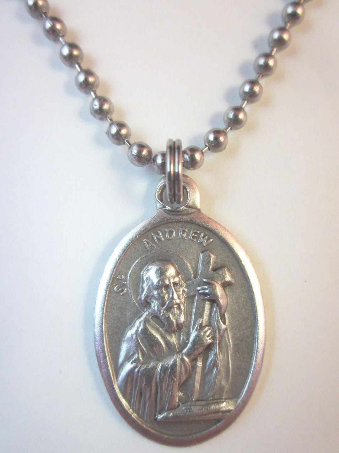St Andrew the Apostle Medal Italy Pendant Necklace 24" Ball Chain Gift ...