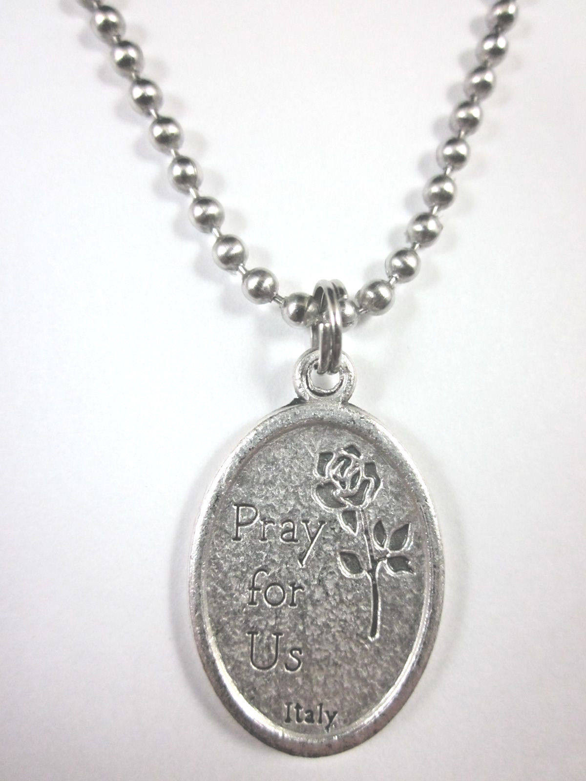St Philomena Medal Italy Pendant Necklace 24" Ball Chain Gift Box ...