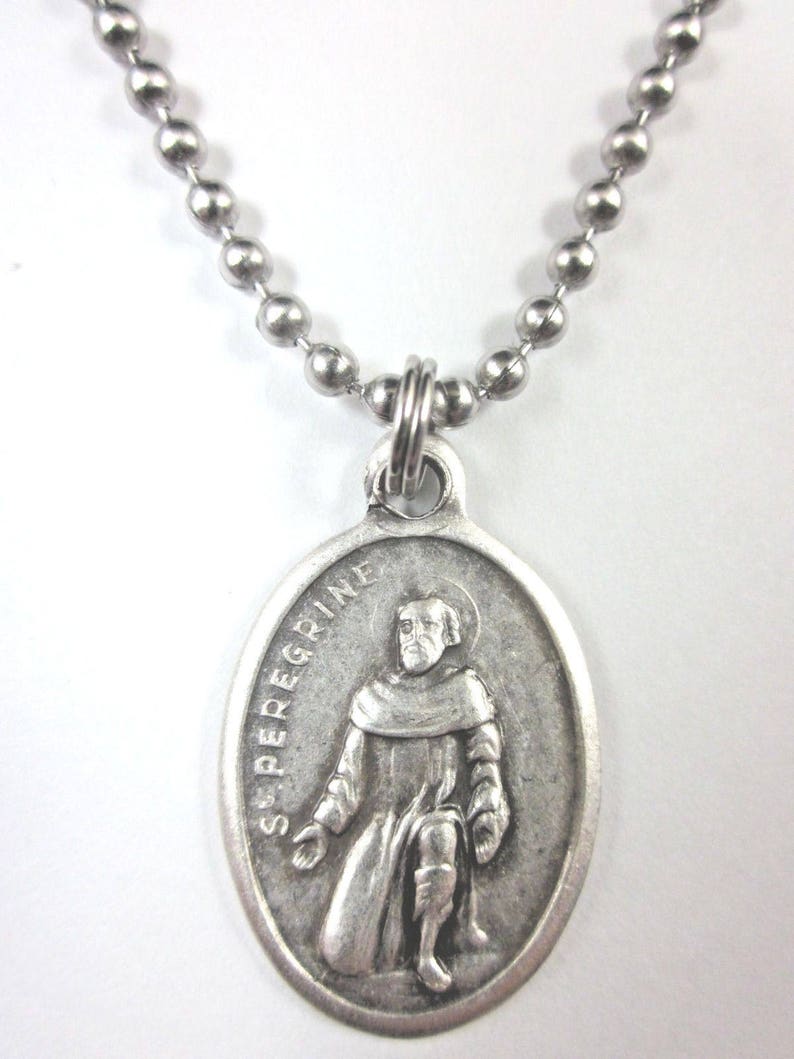 St Peregrine Medal Italy Pendant Necklace 24" Ball Chain Gift Box ...