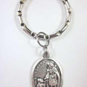 Medalla de San Eduardo el Confesor, Italia, llavero, caja de regalo y tarjeta de oración