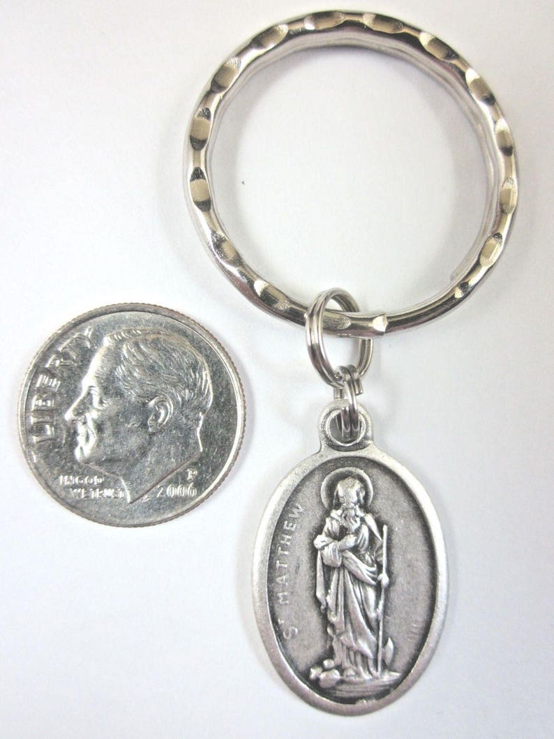 St Matthew Medal Italy Key Ring Gift Box & Prayer Card - Etsy
