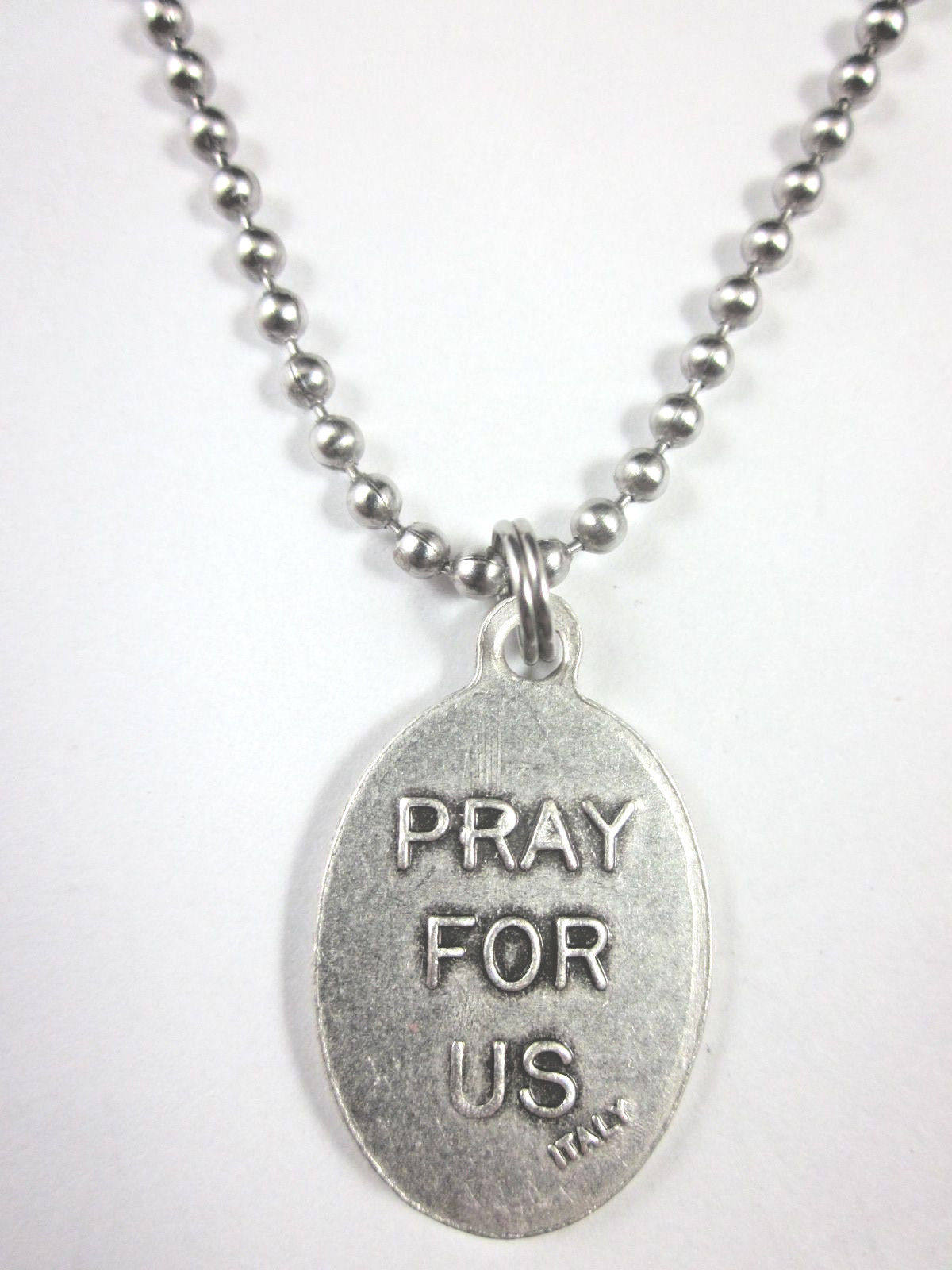 St Stephen Medal Italy Pendant Necklace 24" Ball Chain Gift Box ...