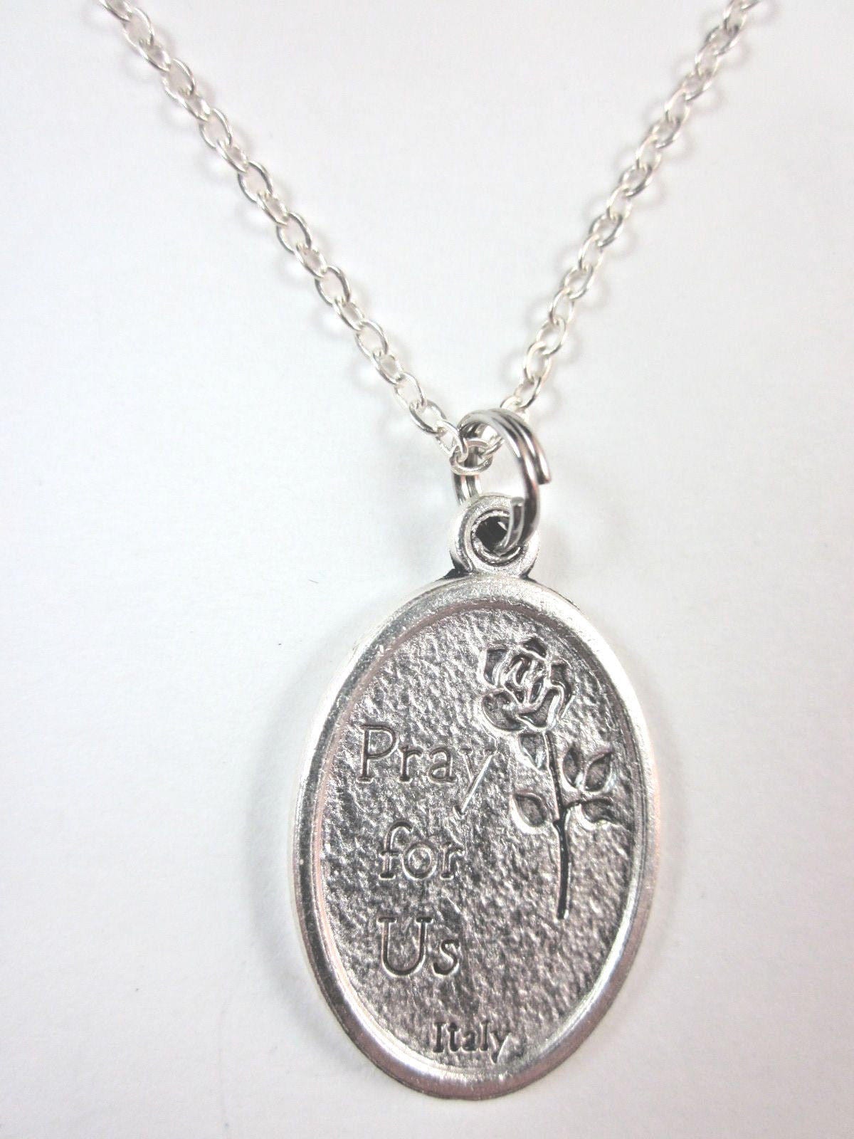 St Christopher / Pray for Us Medal Italy Necklace Ladies 20" Chain Gift ...