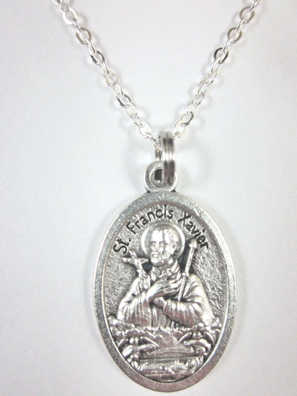 St Francis Xavier Medal Italy Pendant Necklace Ladies 20" Chain Gift ...