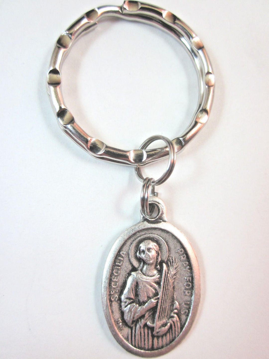 St Cecilia Medal Italy Key Ring Gift Box & Prayer Card - Etsy
