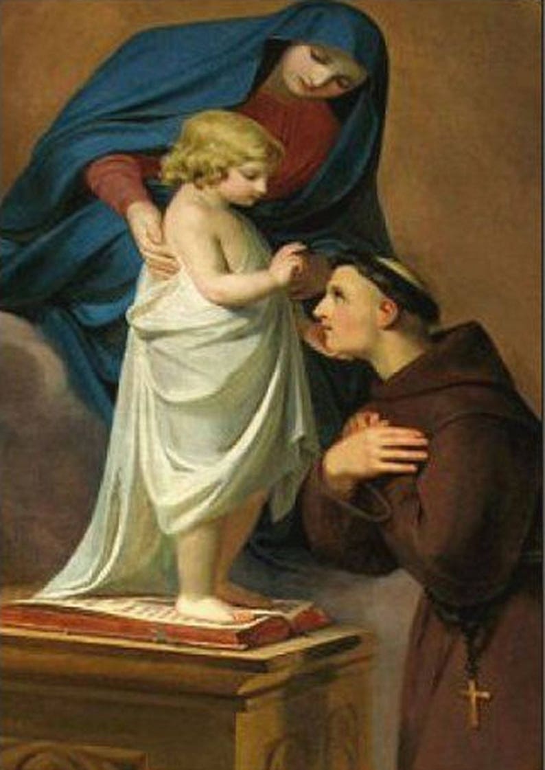 St Anthony / St Francis Medal Italy Pendant Necklace Ladies 20" Chain W ...
