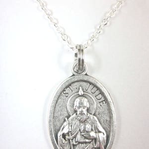 St Jude / Cross Medal Italy Pendant Necklace Ladies 20" Chain Gift Box ...