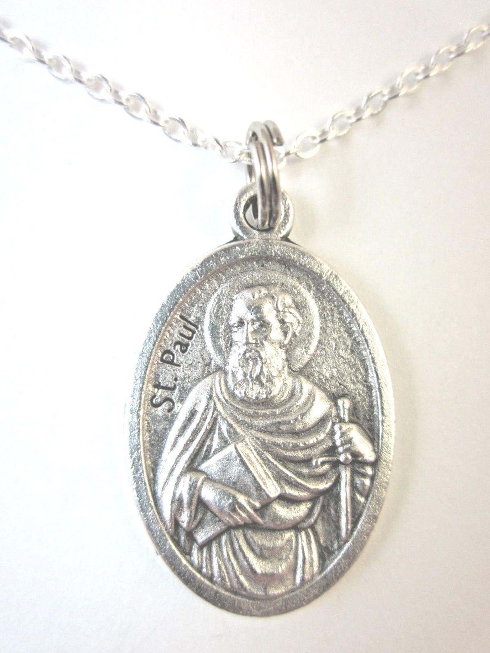 St Paul the Apostle Medal Italy Pendant Necklace Ladies 20" Chain Gift ...