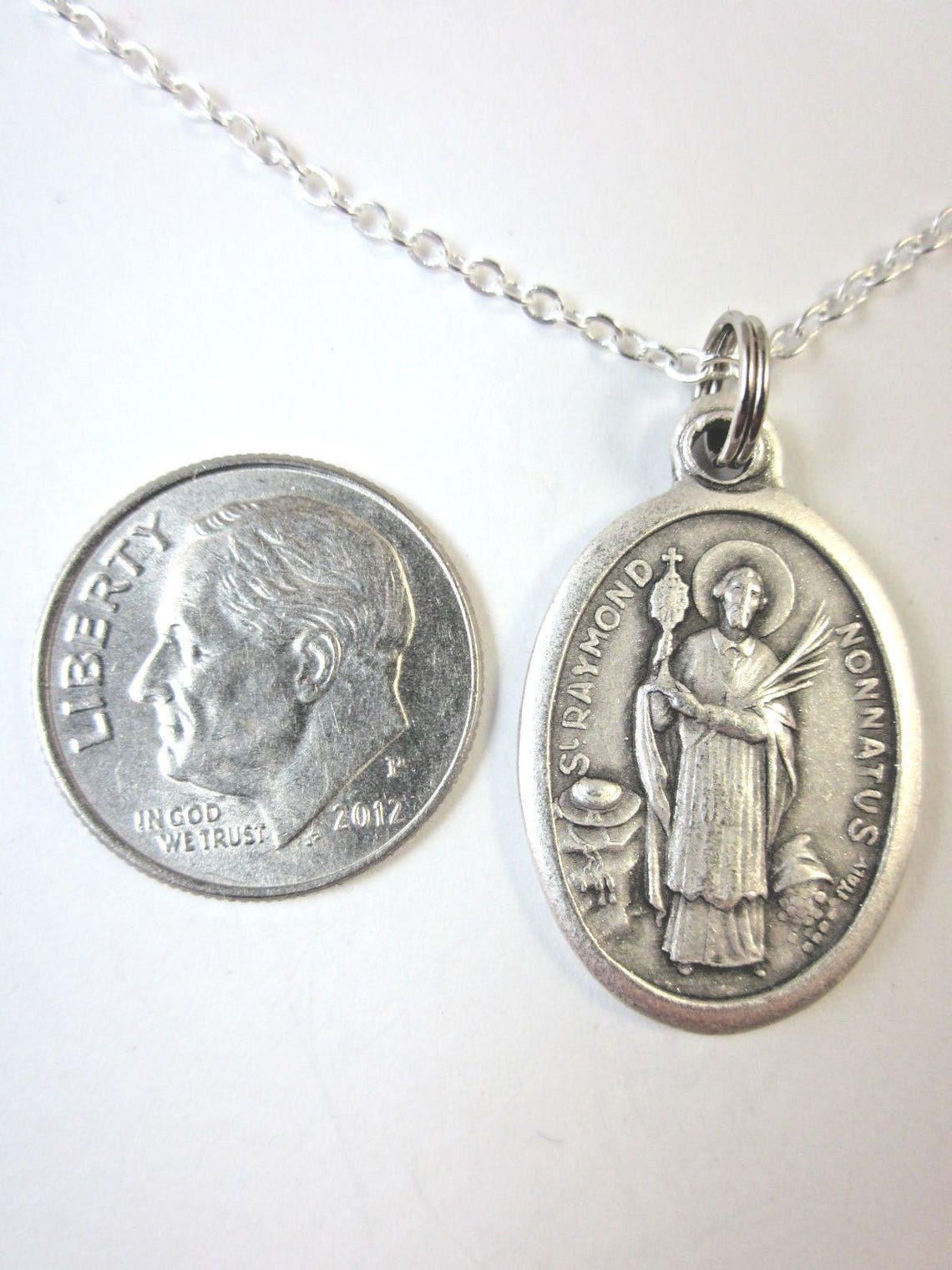 St Raymond Nonnatus Medal Italy Pendant Necklace Ladies Etsy