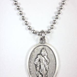 St Florian Medal Italy Pendant Necklace 24" Ball Chain Gift Box ...