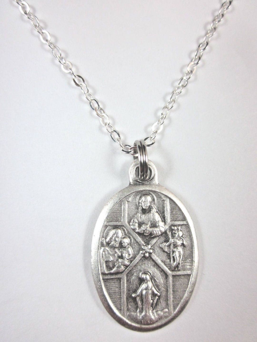 Four-way Medal Italy Pendant Necklace Ladies 20" Chain Gift Box ...