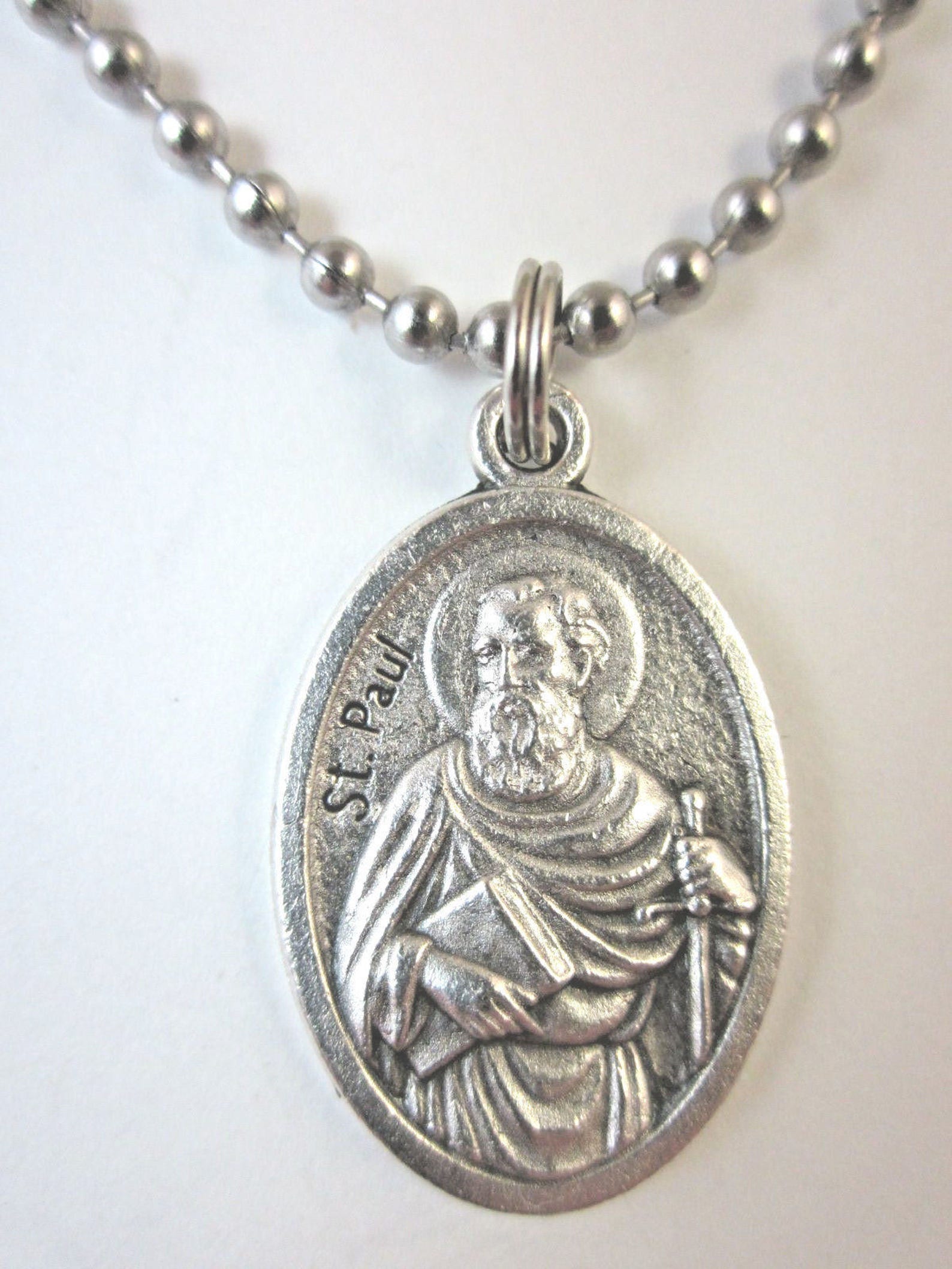 St Paul the Apostle Medal Pendant Necklace 24 Ball Chain Etsy
