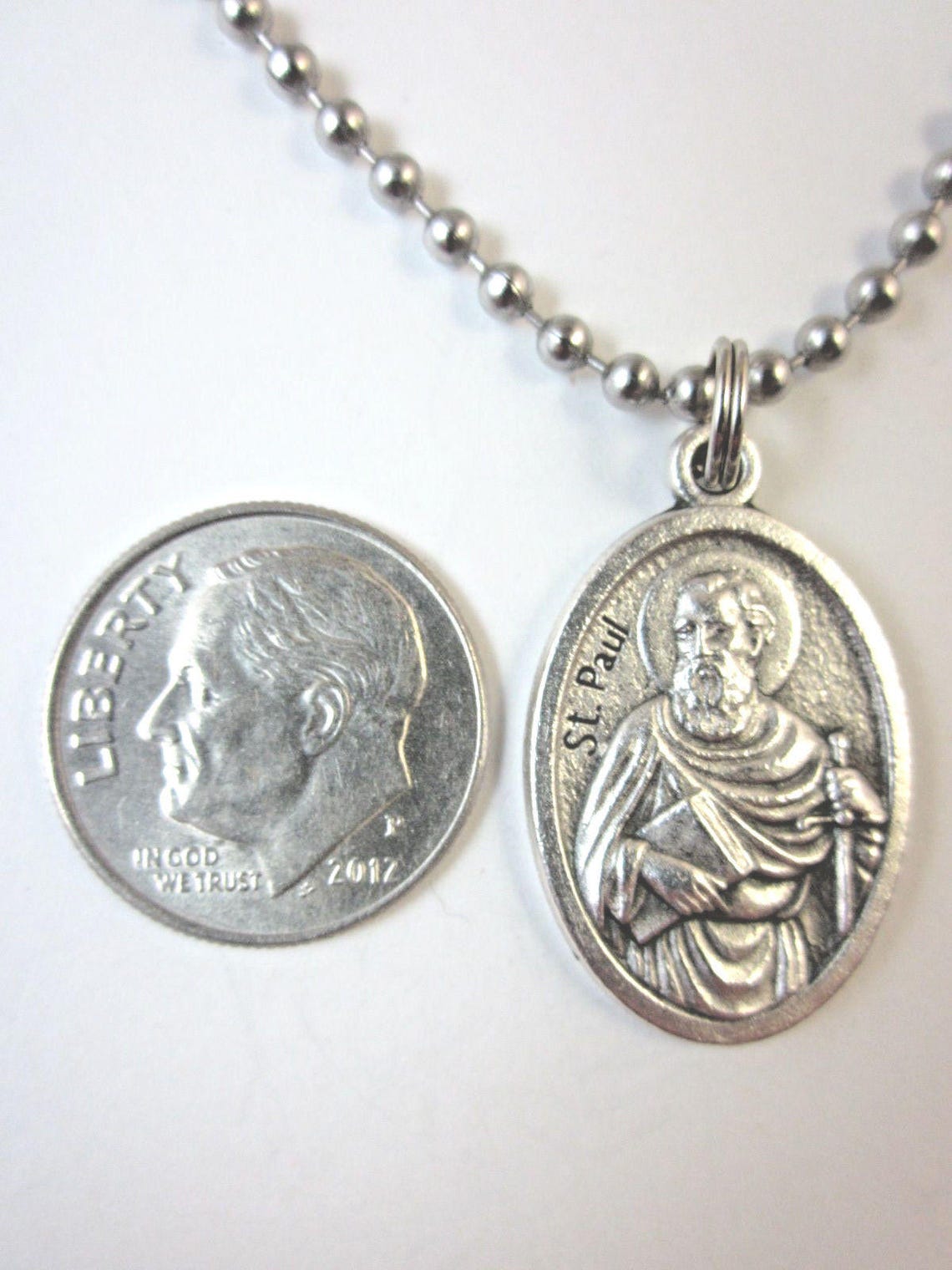 St Paul the Apostle Medal Pendant Necklace 24" Ball Chain Gift Box ...