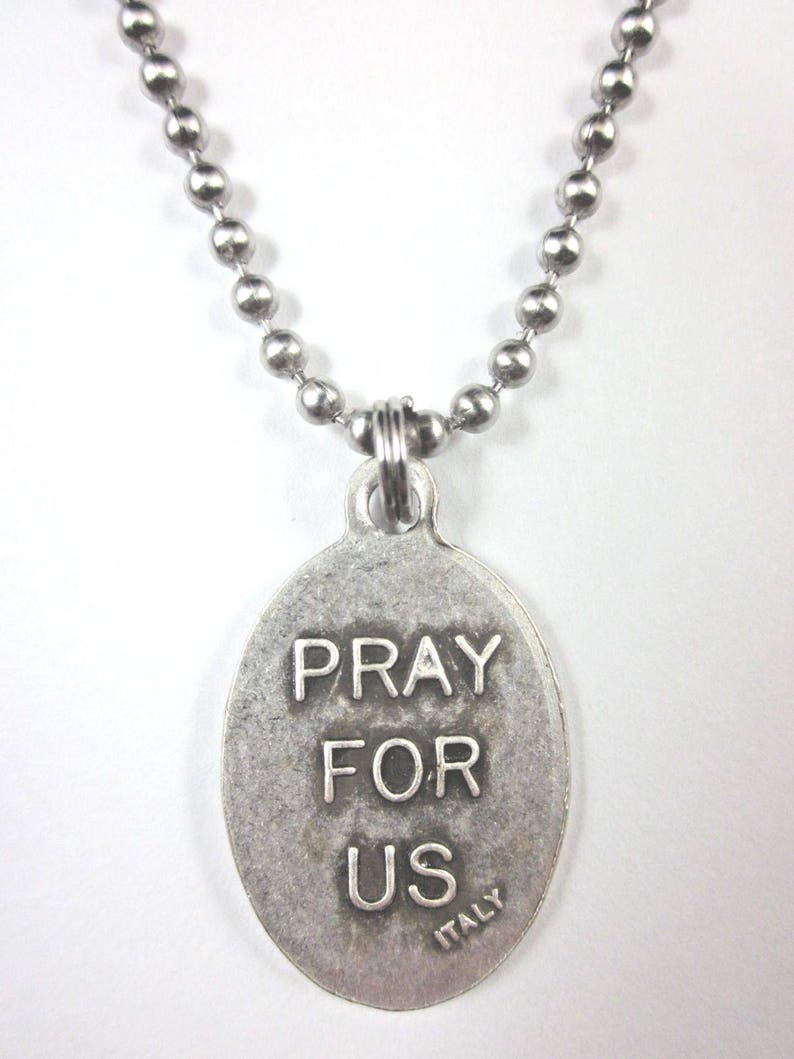 St Peregrine Medal Italy Pendant Necklace 24" Ball Chain Gift Box ...
