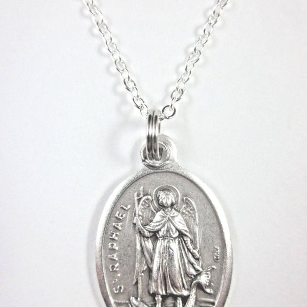 St Raphael the Archangel Medal Pendentif Collier Ladies 20 » Chain Gift Box & Prayer Card