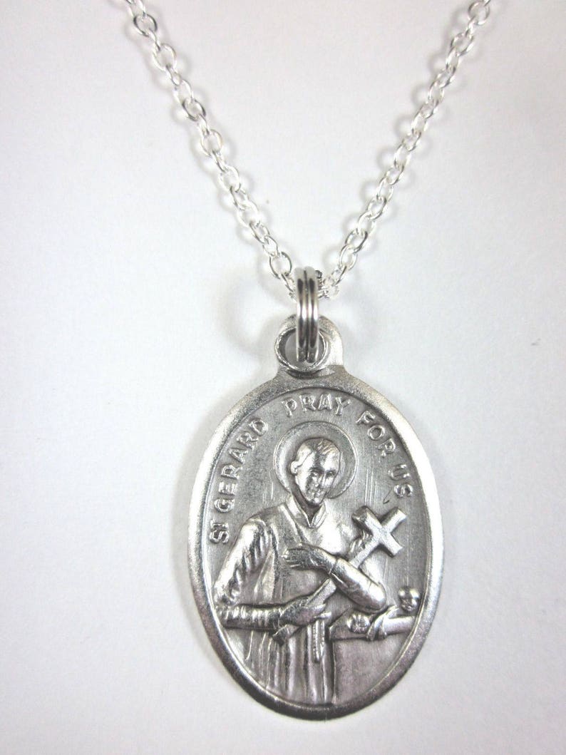 St Gerard Medal Italy Pendant Necklace Ladies 20 Chain Etsy