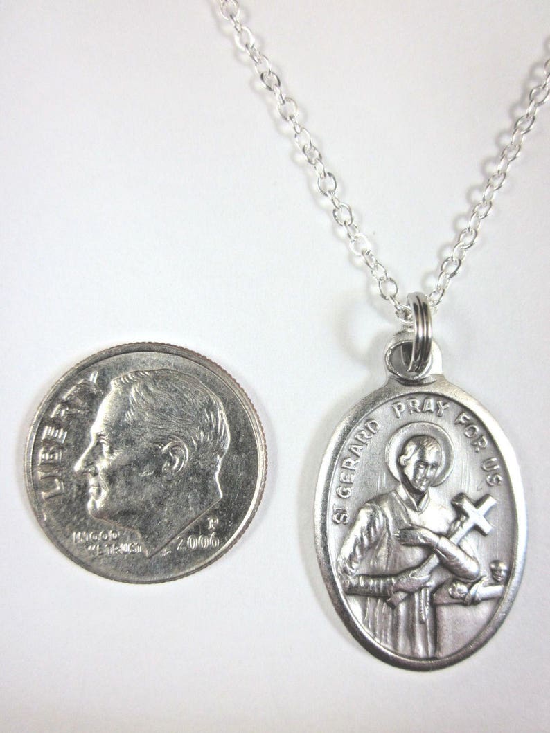 St Gerard Medal Italy Pendant Necklace Ladies 20 Chain Etsy