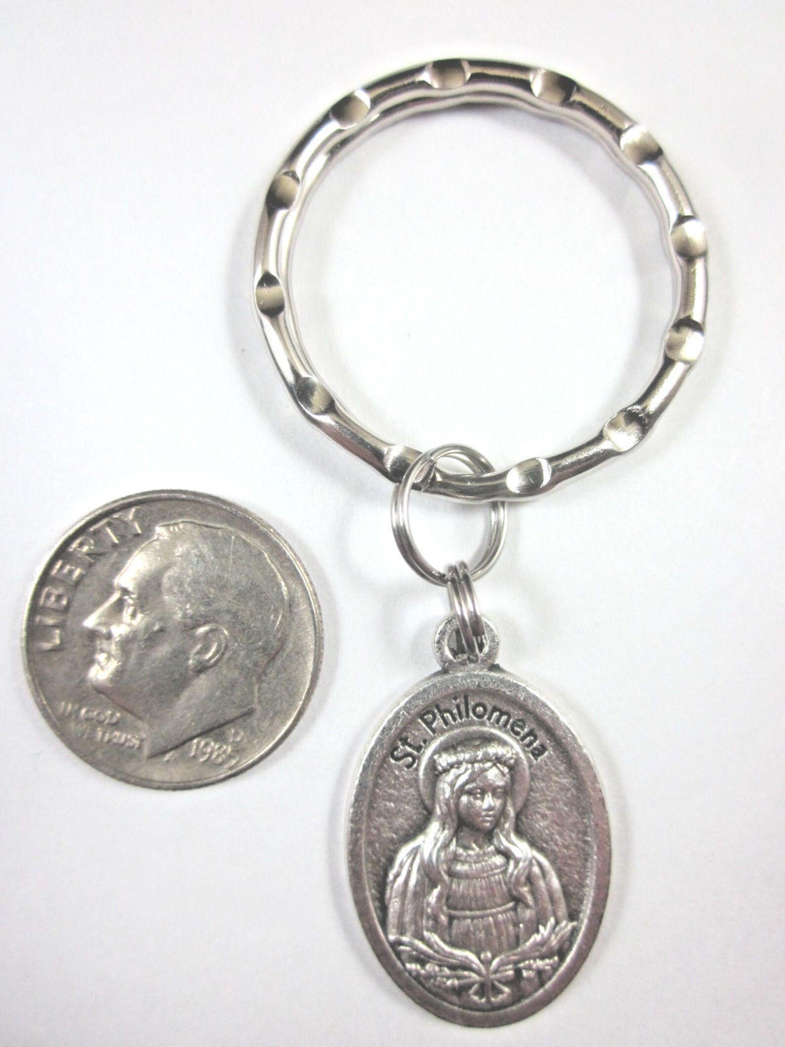 St Philomena Medal Italy Key Ring Gift Box & Prayer Card - Etsy