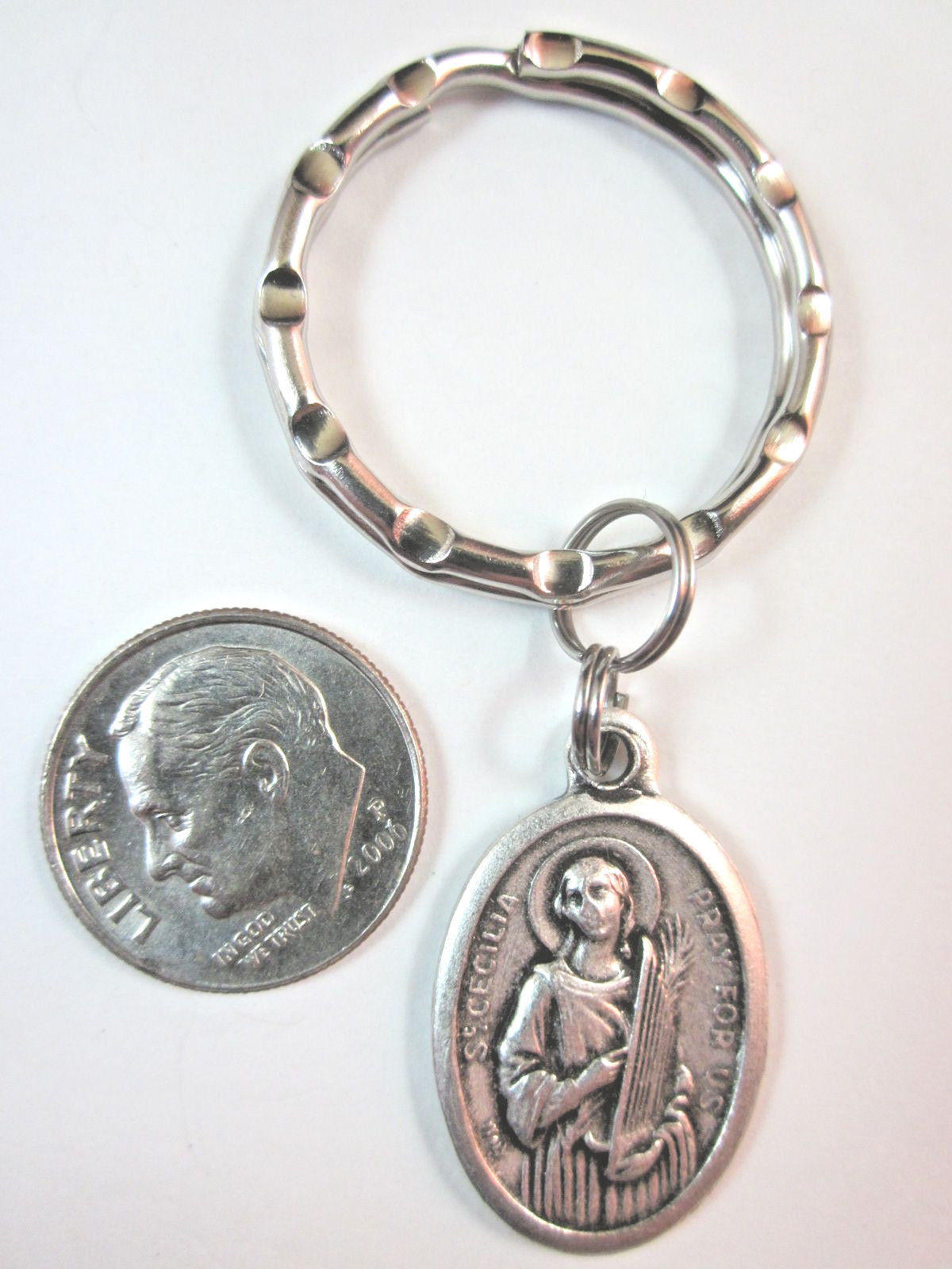 St Cecilia Medal Italy Key Ring Gift Box & Prayer Card - Etsy