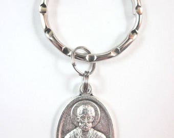 St Nicholas Medal Italy Key Ring Gift Box & Prayer Card