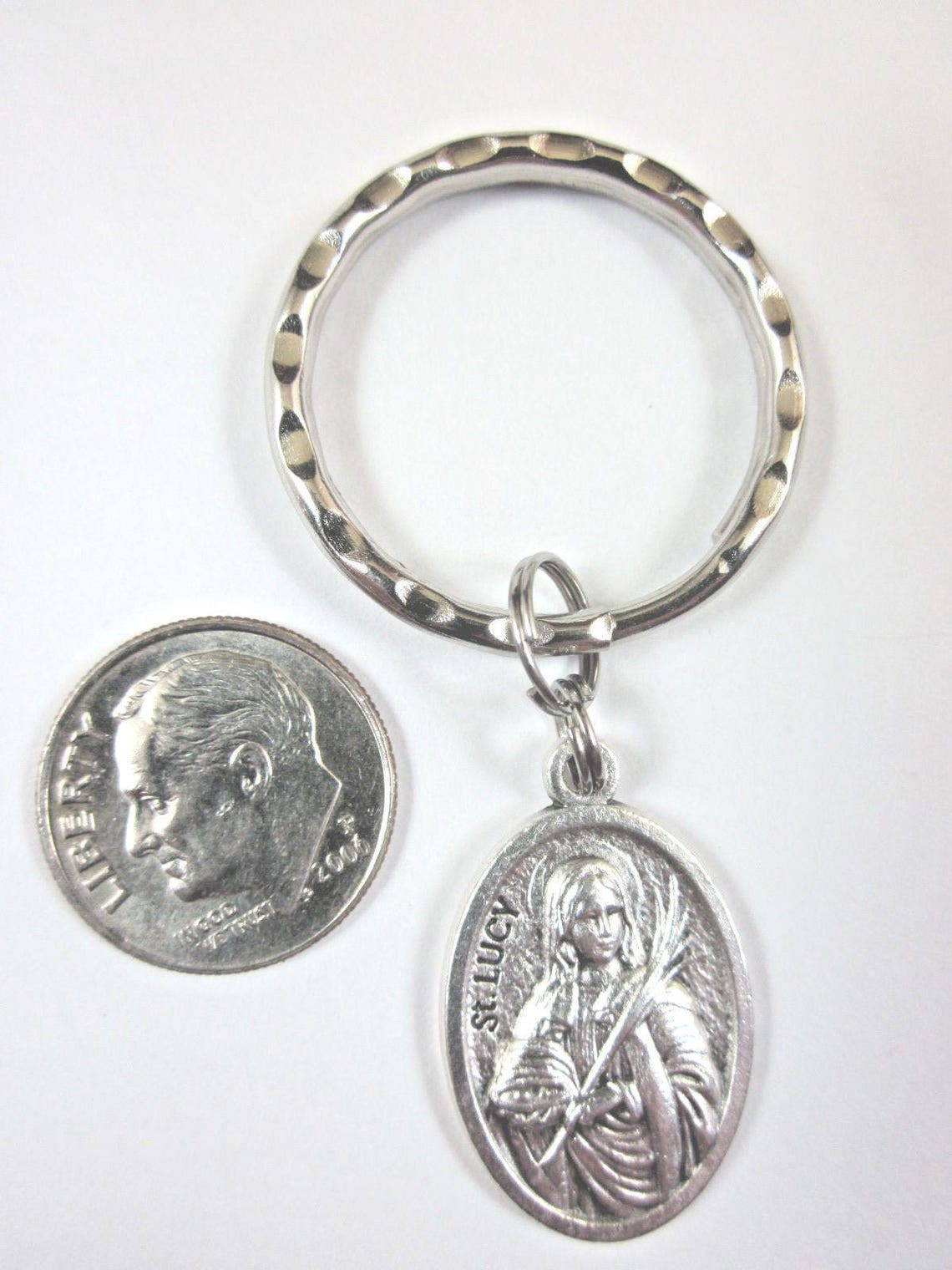 St Lucy Medal Italy Key Ring Gift Box & Prayer Card - Etsy