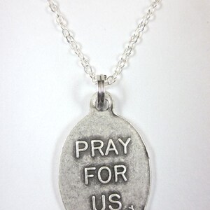 St Mark Medal Italy Pendant Necklace Ladies 20" Chain Gift Box & Prayer ...
