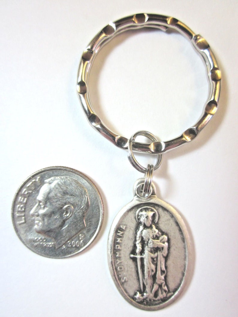 St Dymphna Medal Italy Key Ring Gift Box & Prayer Card - Etsy
