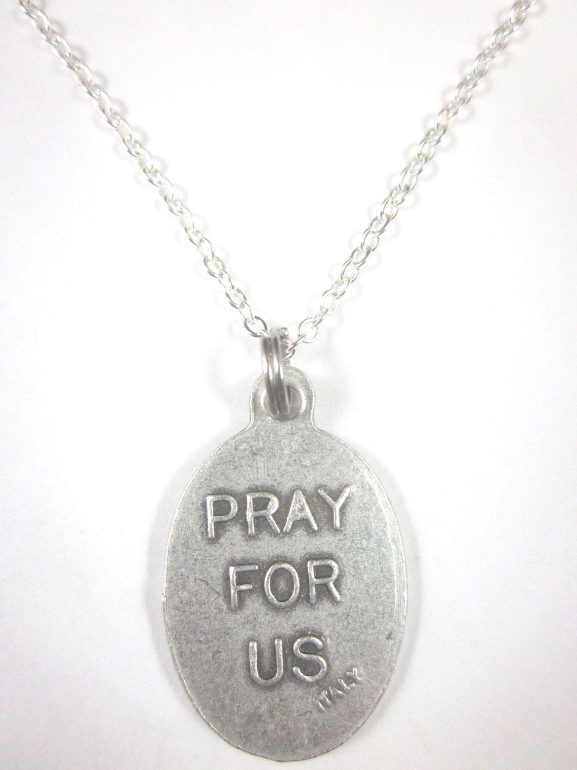 St Valentine Medal Italy Pendant Necklace Ladies 20" Chain Gift Box ...