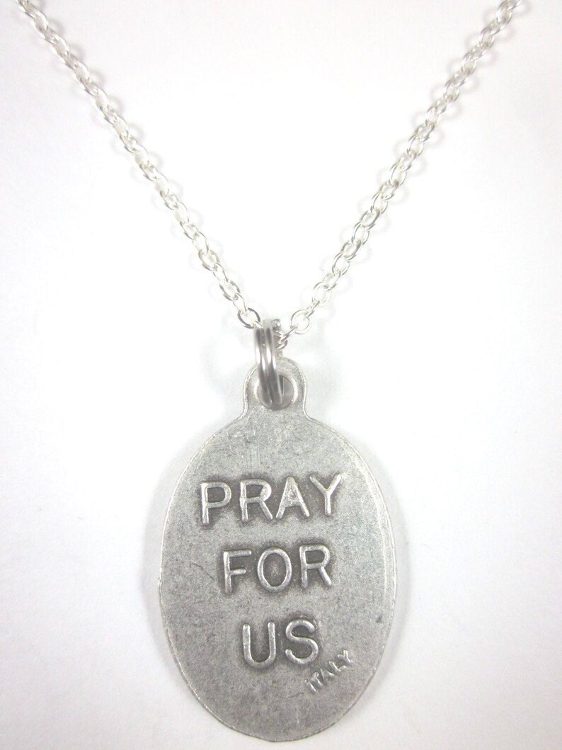 St Valentine Medal Italy Pendant Necklace Ladies 20" Chain Gift Box ...