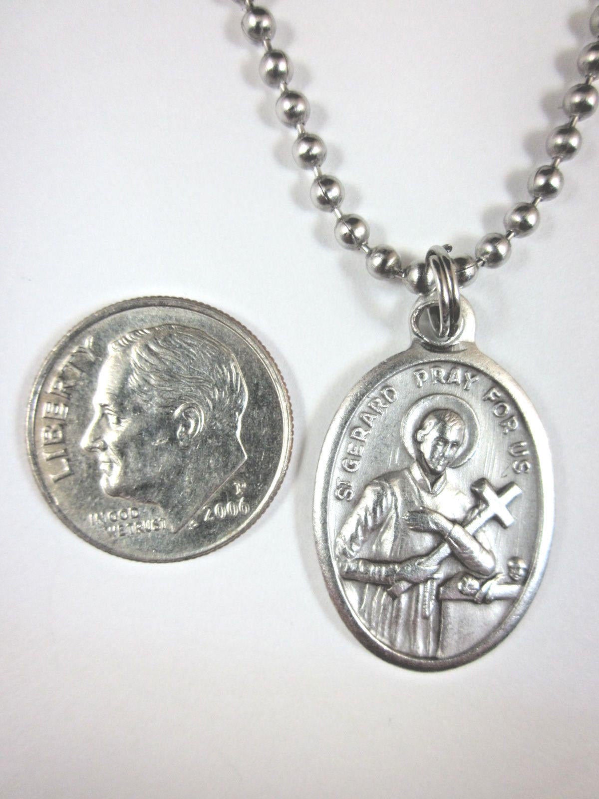 St Gerard Medal Italy Pendant Necklace 24" Ball Chain Gift Box & Prayer ...
