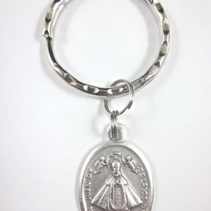 Médaille Notre-Dame de San Juan de los Lagos Italie Porte-clés Boîte cadeau et carte de prière