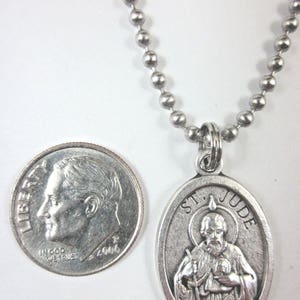 St Jude / Cross Medal Italy Pendant Necklace 24" Ball Chain Gift Box ...