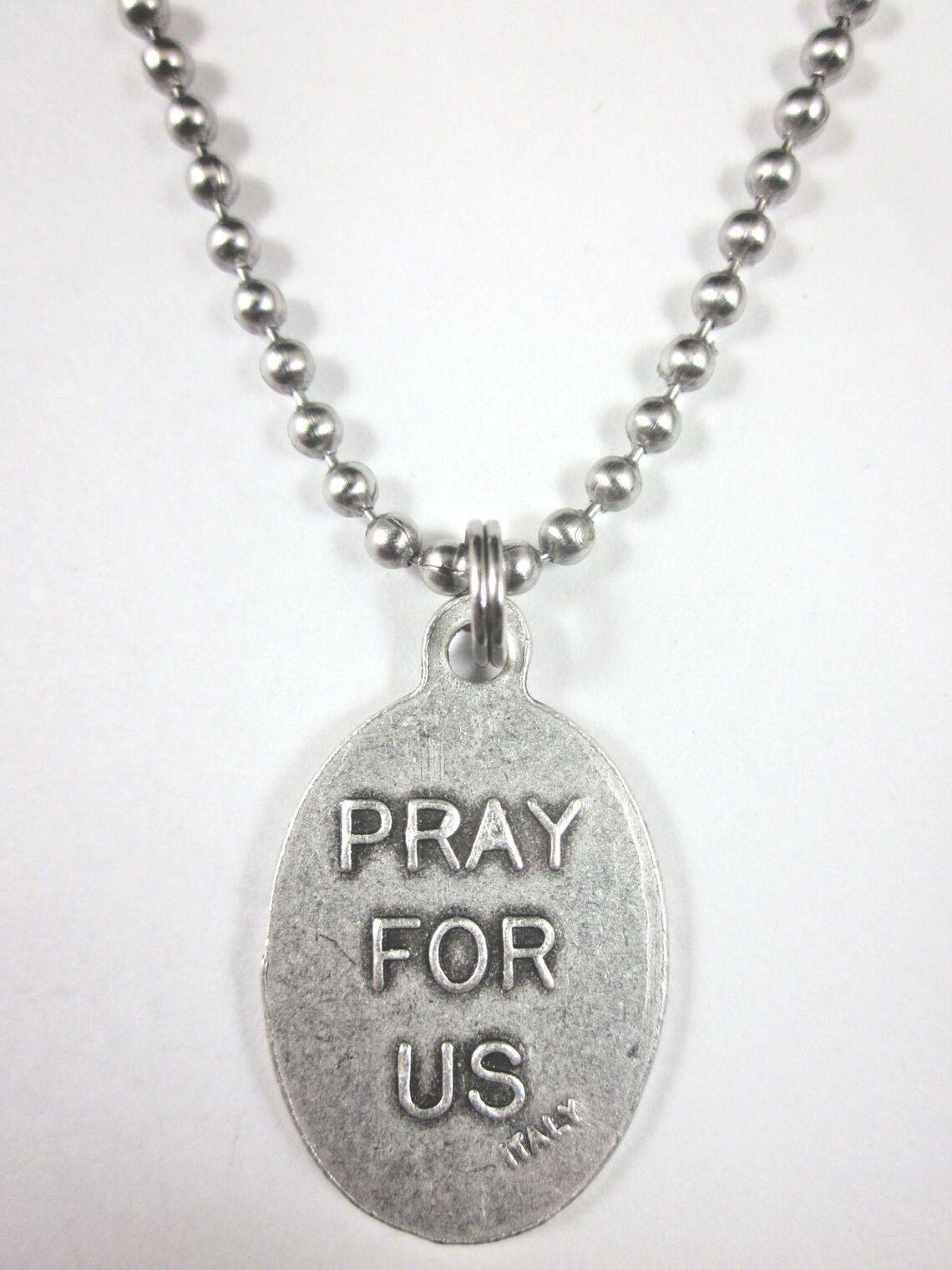 St Valentine Medal Italy Pendant Necklace 24" Ball Chain Gift Box ...