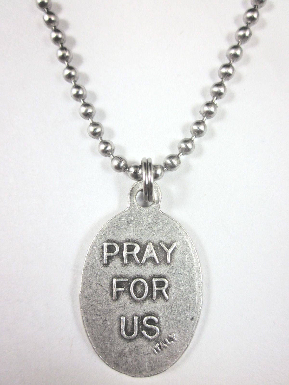 St Valentine Medal Italy Pendant Necklace 24" Ball Chain Gift Box ...