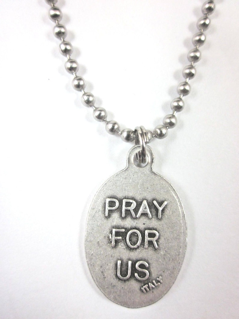 St John of God Medal Italy Pendant Necklace 24" Ball Chain Gift Box ...