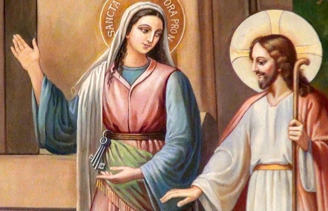 St Martha Medal Italy Key Ring Gift Box & Prayer Card - Etsy