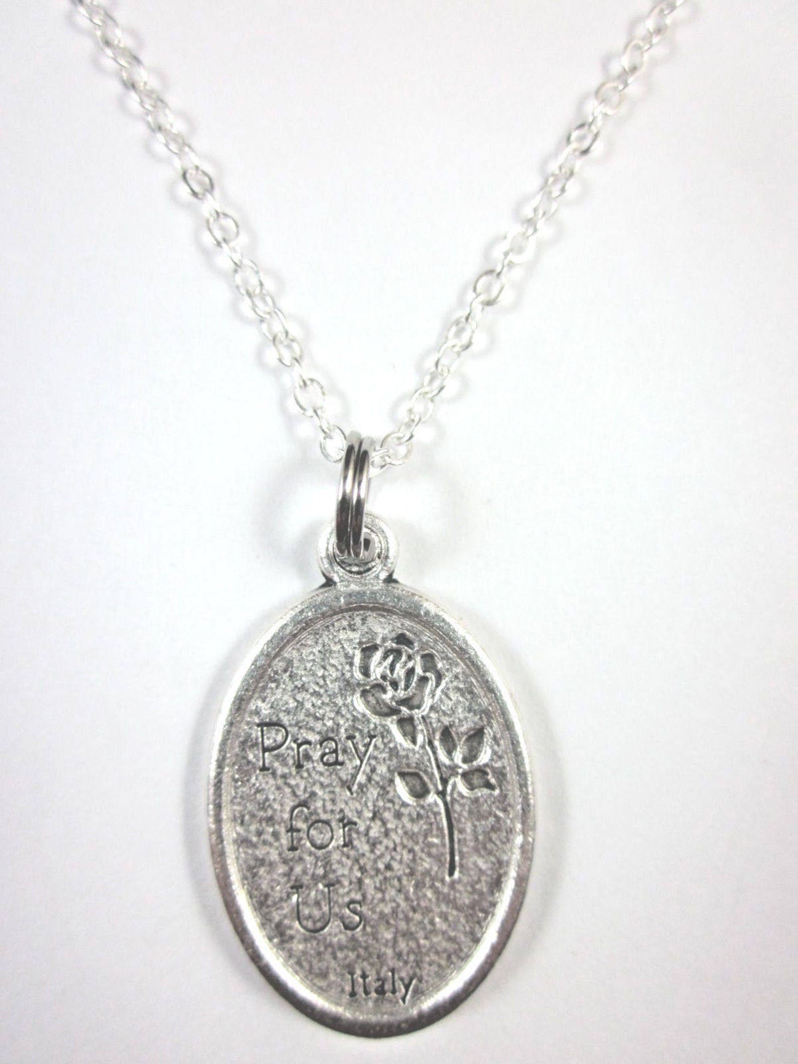 St Peter Medal Italy Pendant Necklace Ladies 20 Chain Gift Box & Prayer ...
