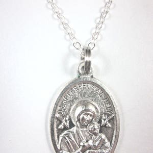 Onze lieve vrouw van eeuwige Help medaille hanger ketting dames 20 "Chain Gift Box gebed kaart