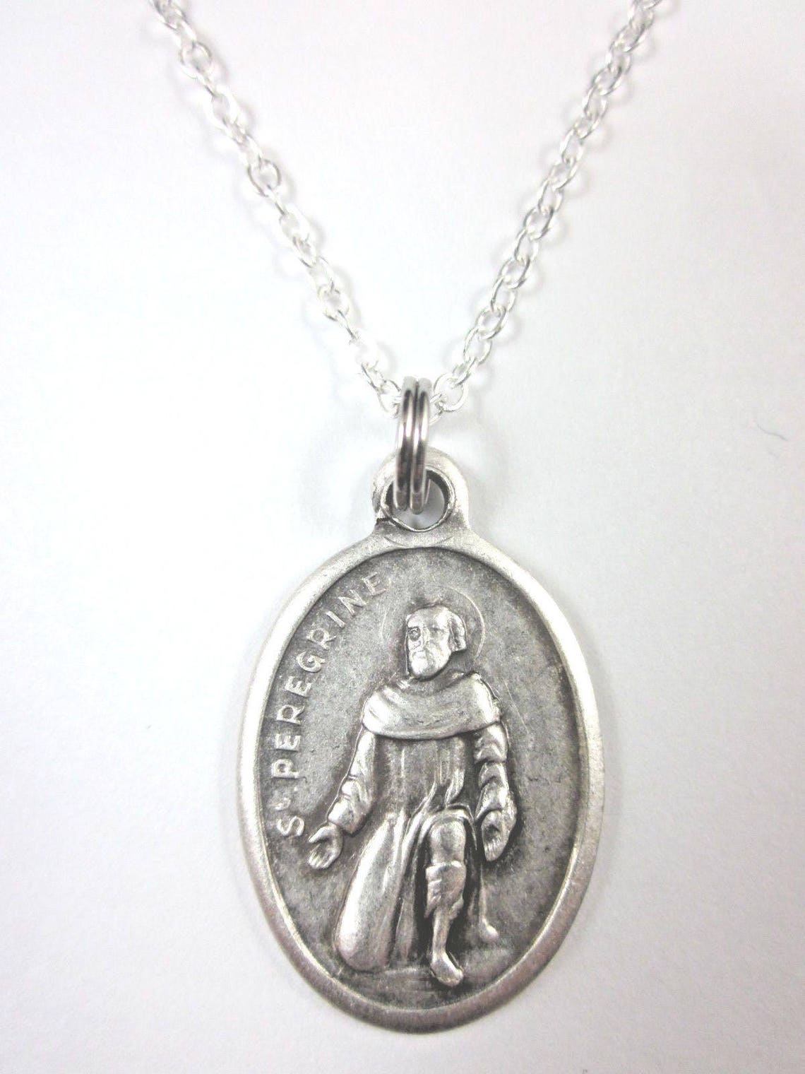 St Peregrine Medal Italy Pendant Necklace Ladies 20" Chain Gift Box ...