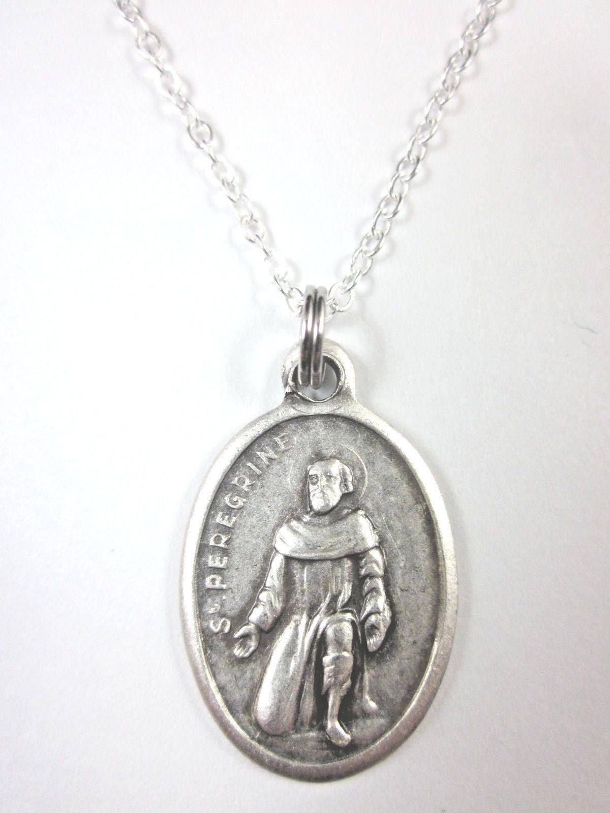 St Peregrine Medal Italy Pendant Necklace Ladies 20" Chain Gift Box ...
