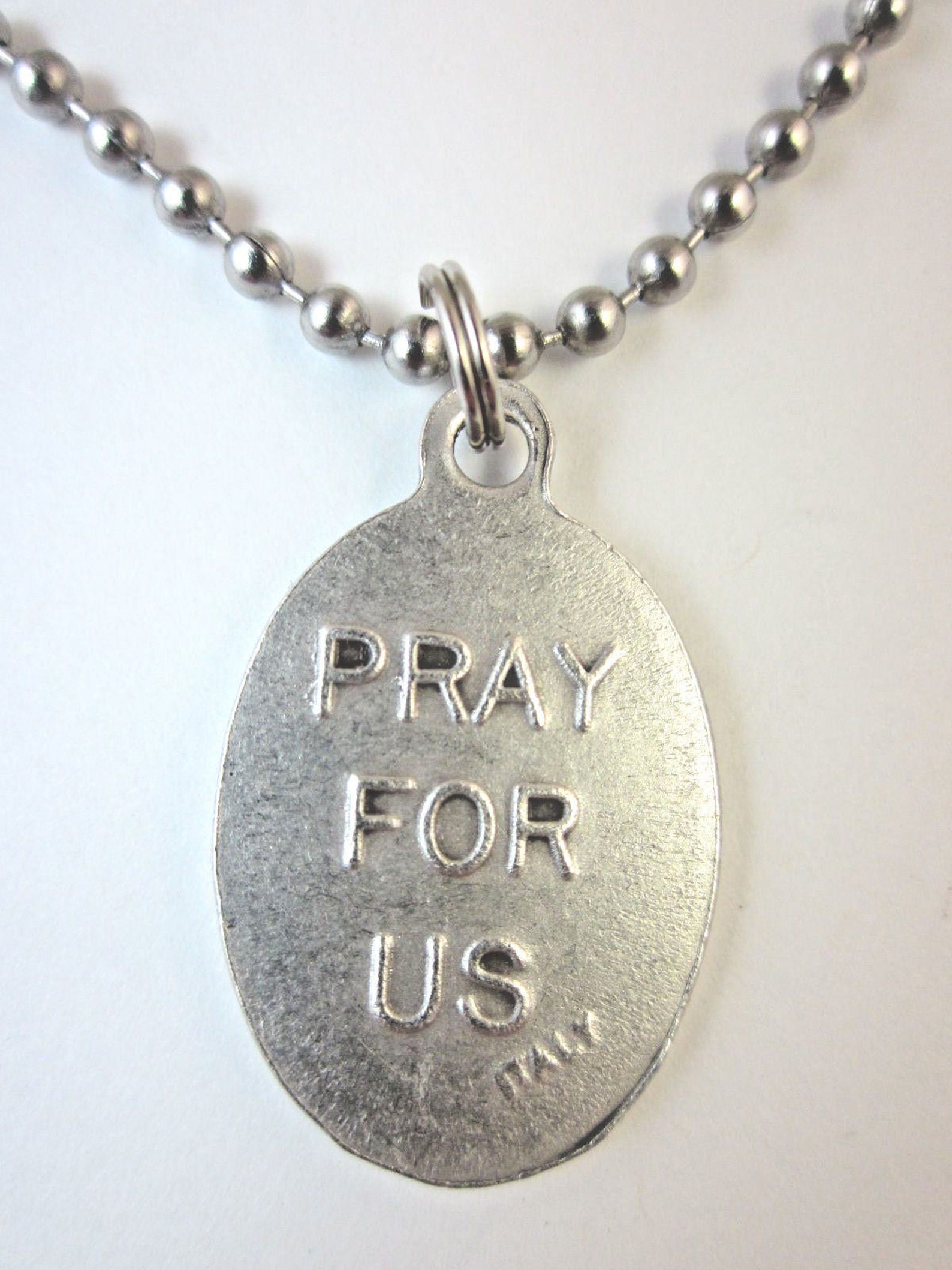 St James Medal Italy Pendant Necklace 24" Ball Chain Gift Box & Prayer ...