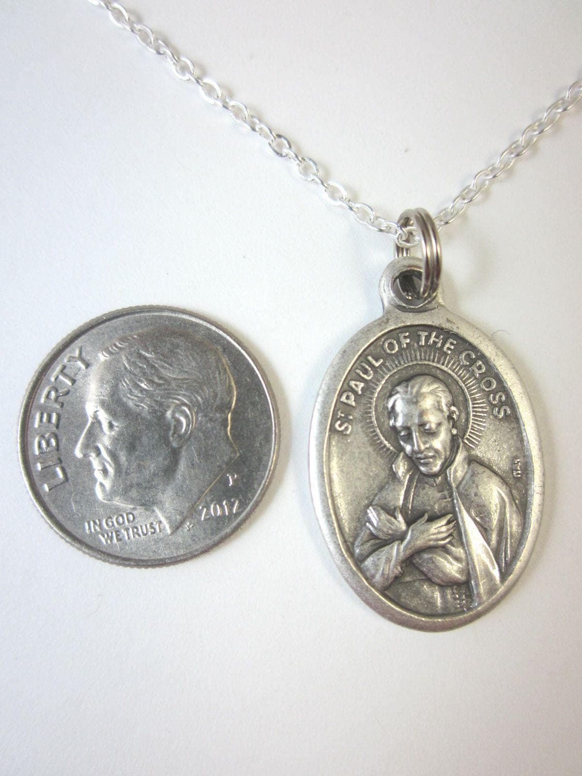 St Paul of the Cross Medal Italy Pendant Necklace Ladies 20" Chain W ...