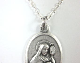 My Altar Saint Clare Rose Gold Stainless Steel Pendant Necklace My Altar Saint Clare Rose Gold Stainless Steel Pendant Necklace