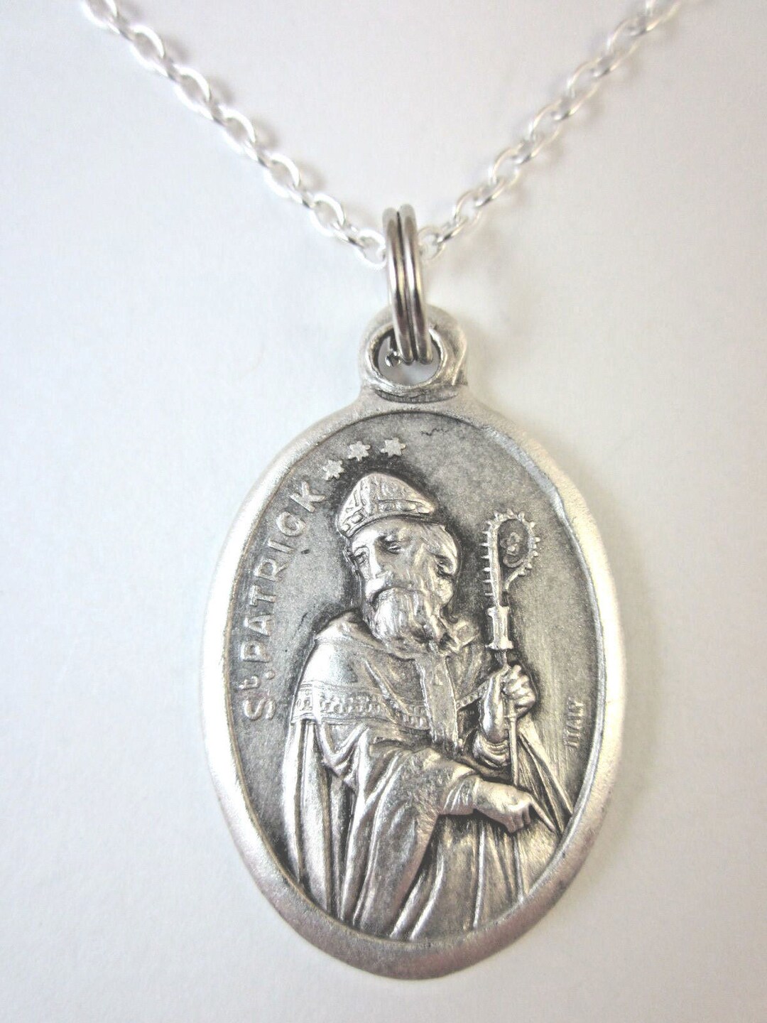 St Patrick /st Bridget ( Brigid ) Medal Pendant Necklace Ladies 20 ...