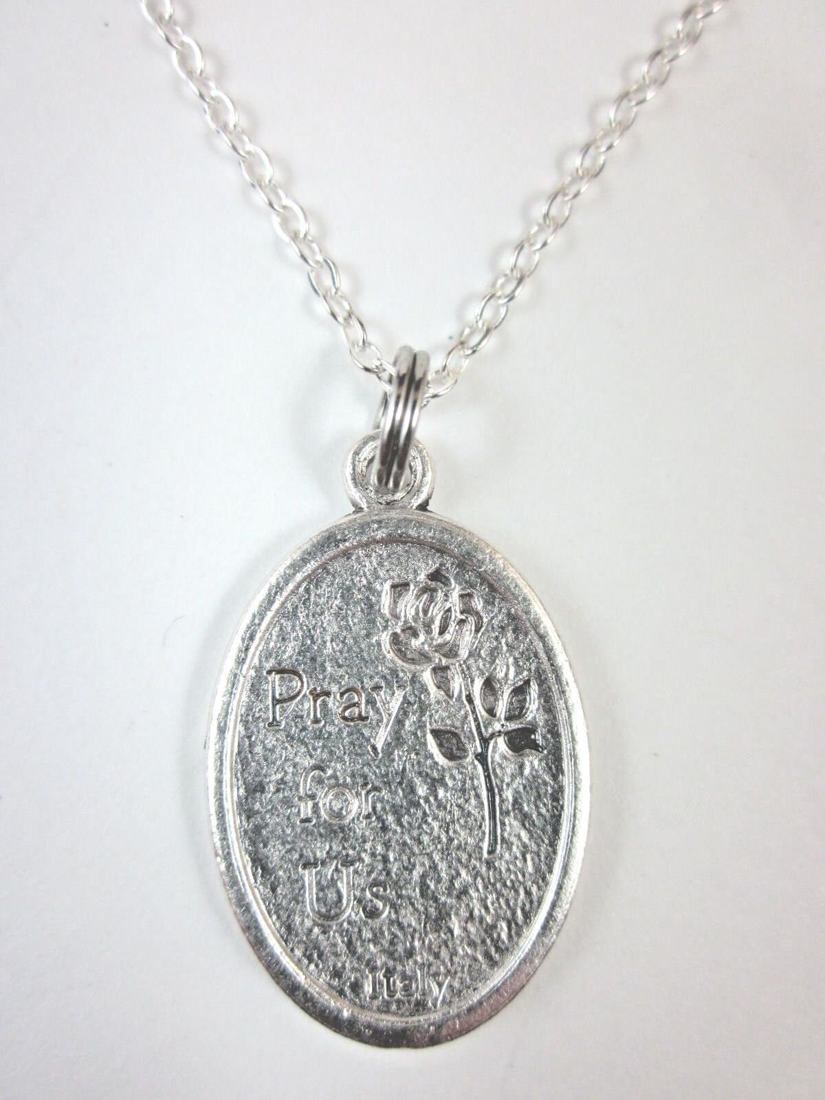 St Francis of Assisi Pray for Us Medal Italy Pendant Necklace Ladies 20 ...