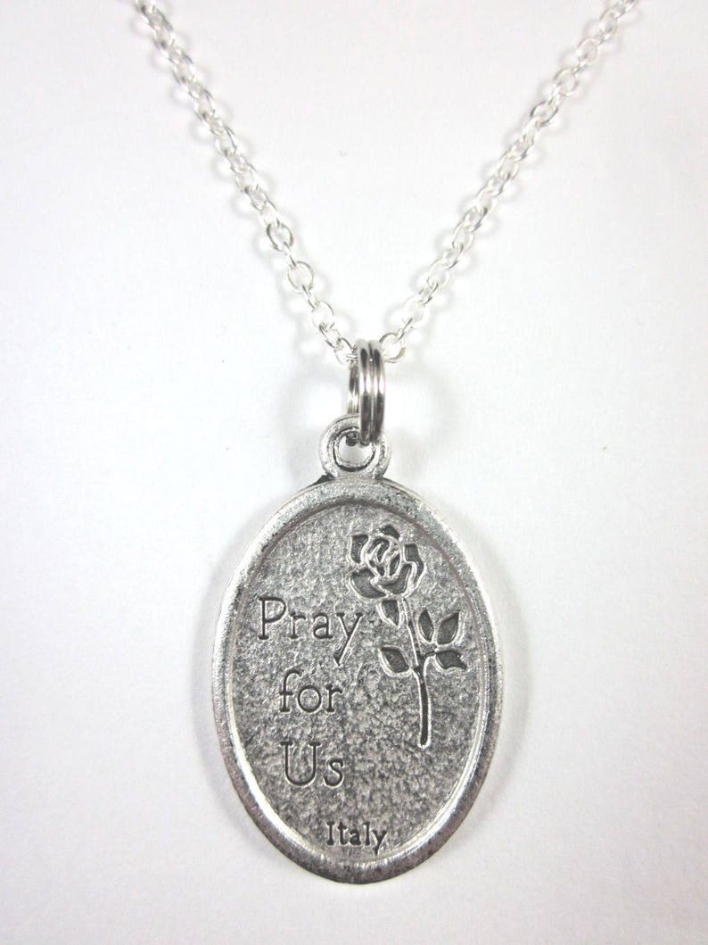 St Philomena Medal Italy Pendant Necklace Ladies 20" Chain Gift Box ...